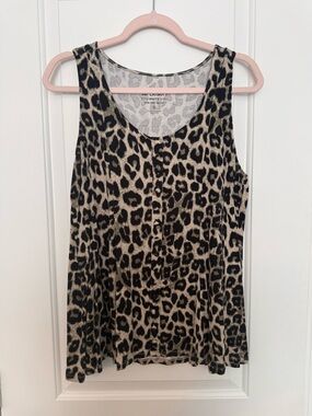 torrid Leopard-Print Scoop Neck Tank in Beige and Black